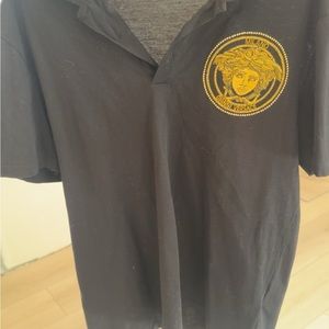 Versace shirt polo black size Large